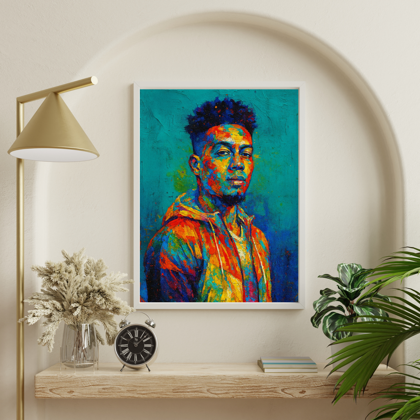 Personalized Abstract Portrait Wooden Framed Poster
