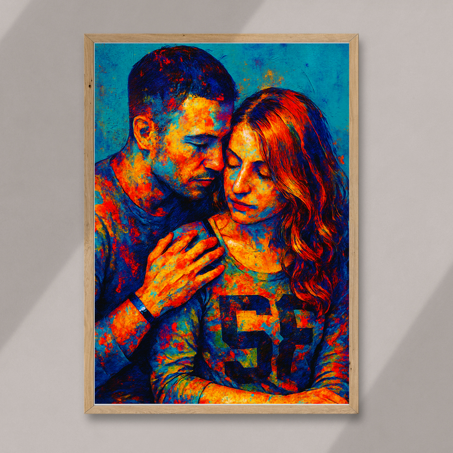 Personalized Abstract Portrait Wooden Framed Poster