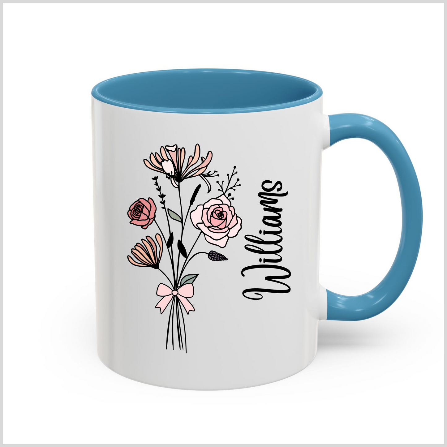 Personalized Birth Flower Coffee Mug for Birthday Mother Friends Christmas Gift