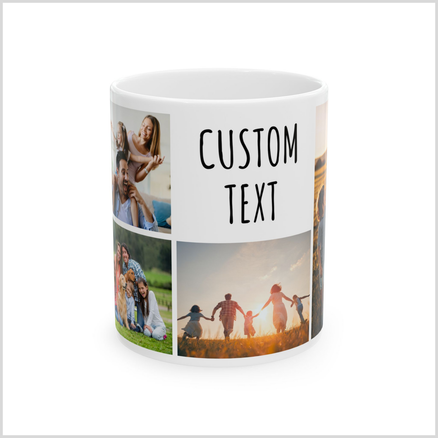 Personalized Photo Collage White Coffee Mug for Family Pictures