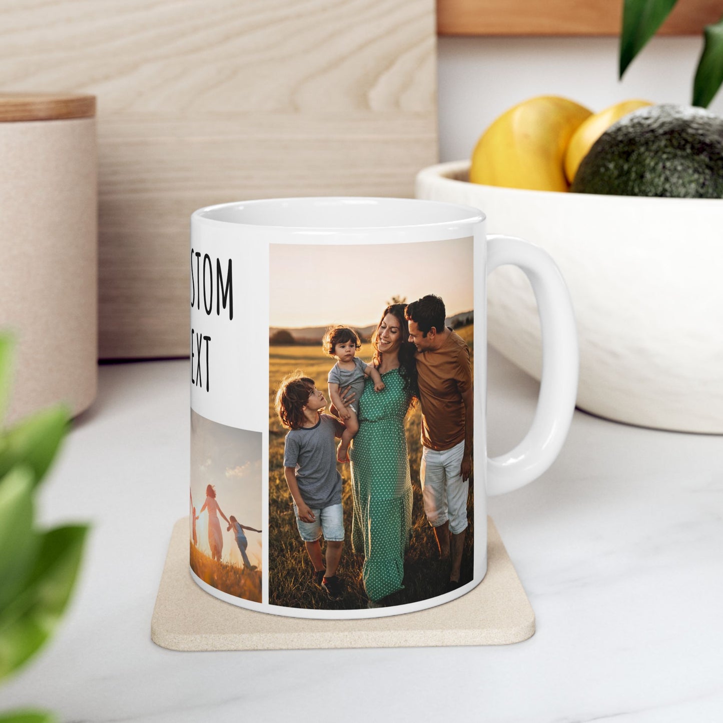 Personalized Photo Collage White Coffee Mug for Family Pictures