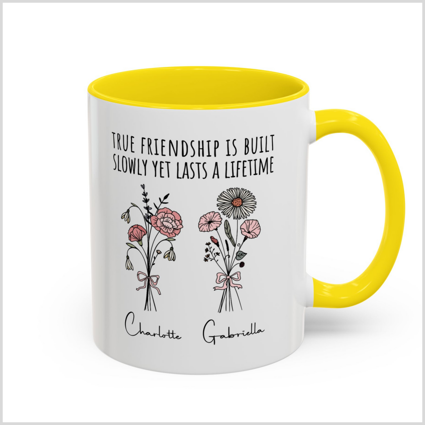 Personalized Friendship Birth Flower Mug for Boy and Girl Friends Gift