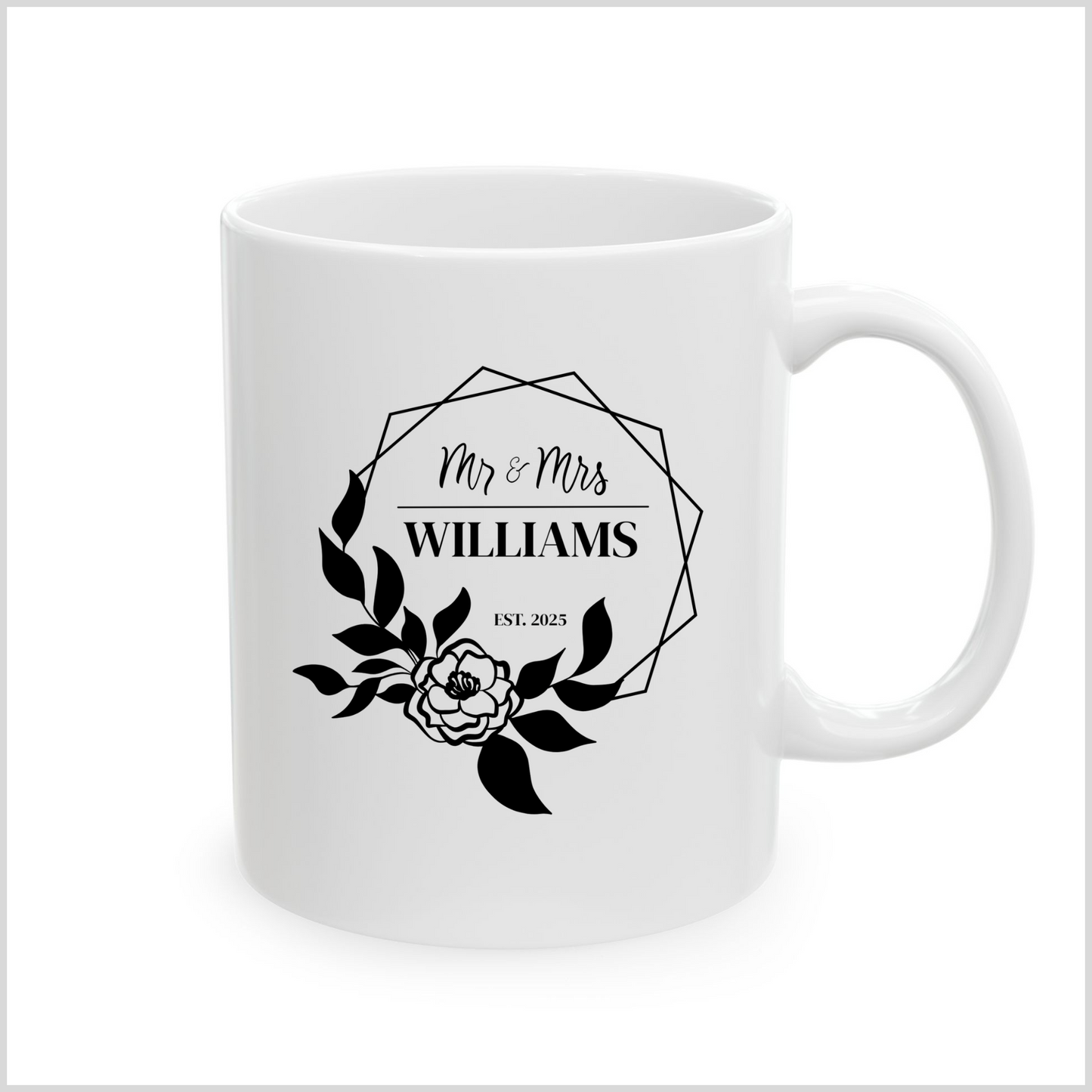 Personalized Name Initial Logo White Coffee Mug for Birthday Mother Couples Gift