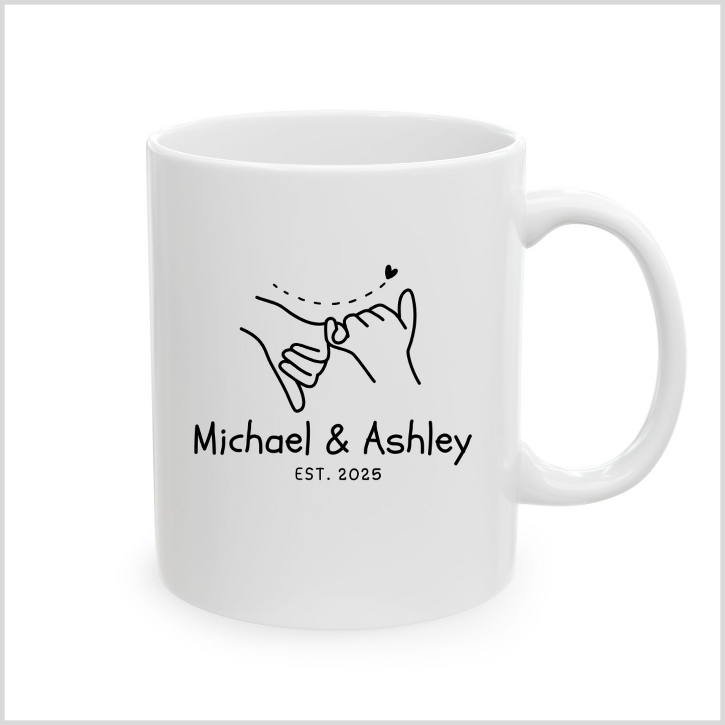 Personalized Name Initial Logo White Coffee Mug for Birthday Mother Couples Gift