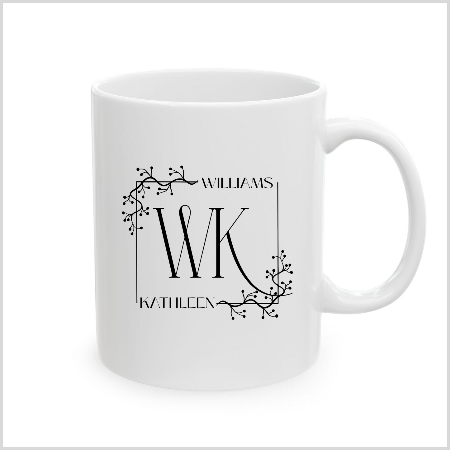 Personalized Name Initial Logo White Coffee Mug for Birthday Mother Couples Gift