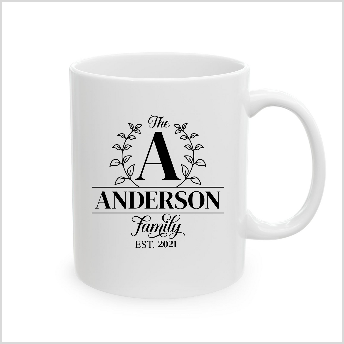 Personalized Name Initial Logo White Coffee Mug for Birthday Mother Couples Gift