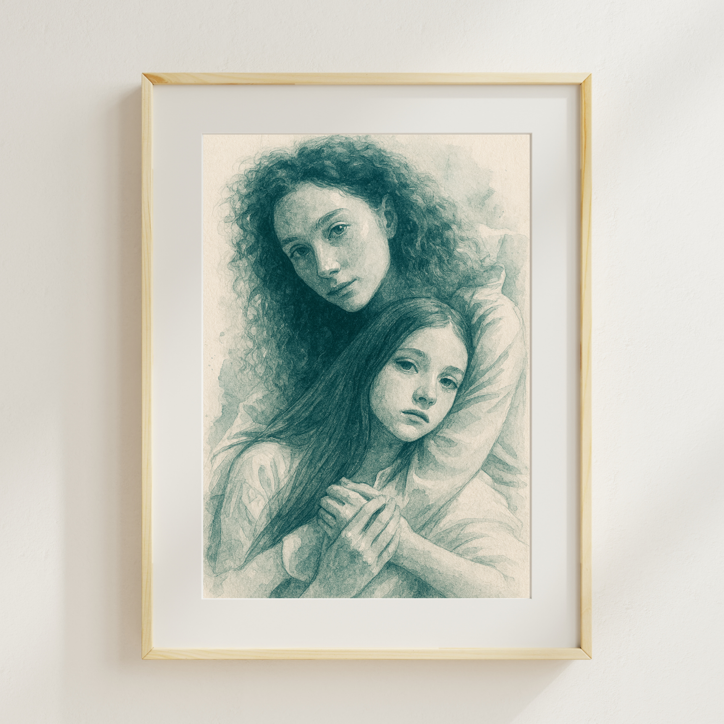 Personalized Sketch Portrait in Blue | Your Photo to Art