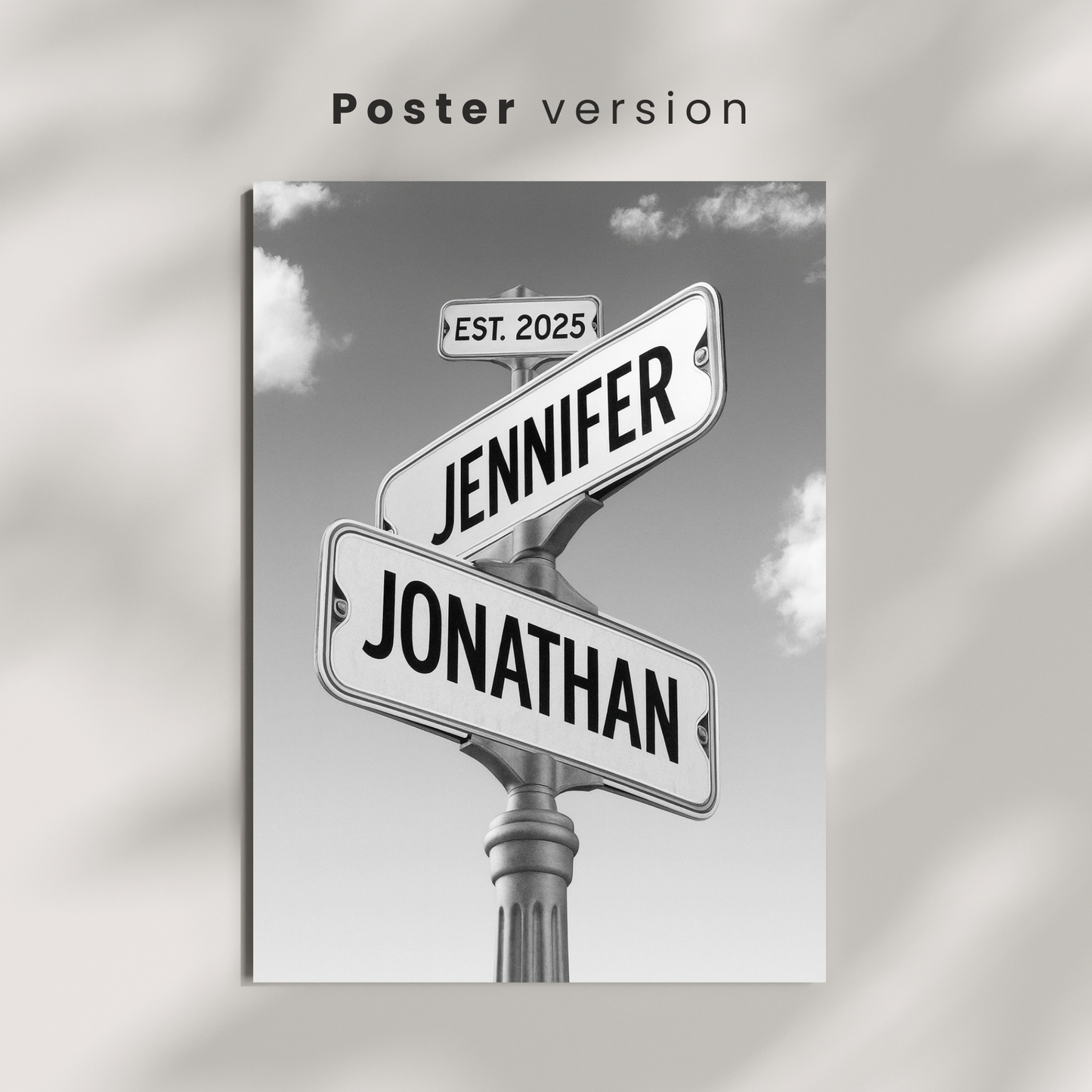 Personalized Street Sign Couple Name Art Poster | Wedding Gift