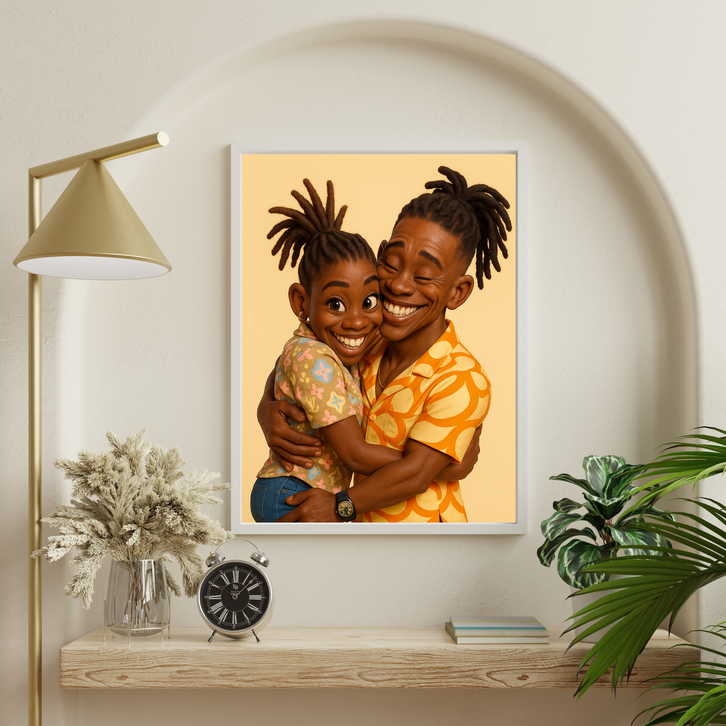 Personalized 3D Caricature Wooden Framed Poster