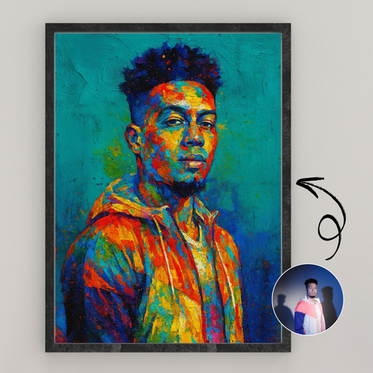 Personalized Abstract Portrait Wooden Framed Poster
