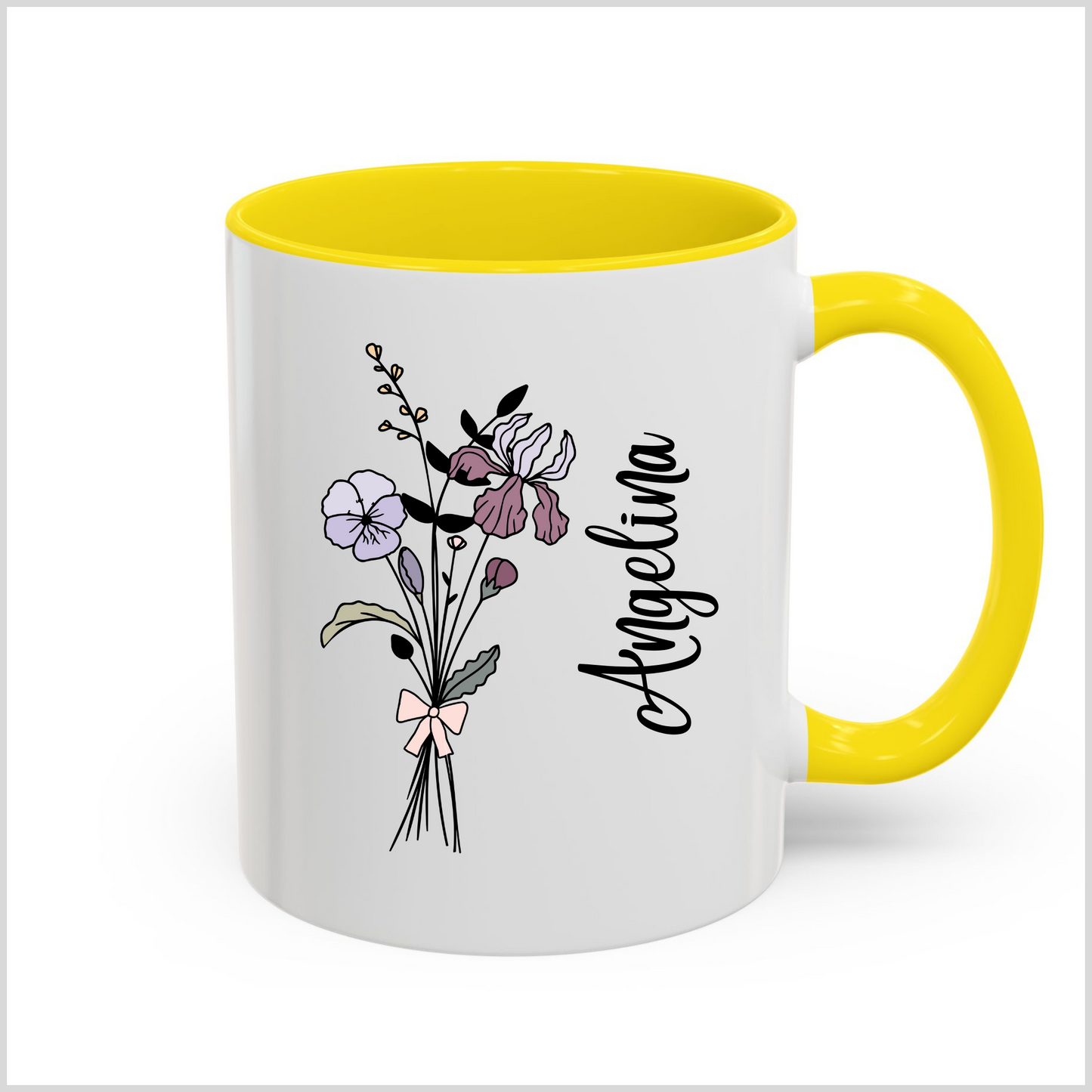Personalized Birth Flower Coffee Mug for Birthday Mother Friends Christmas Gift