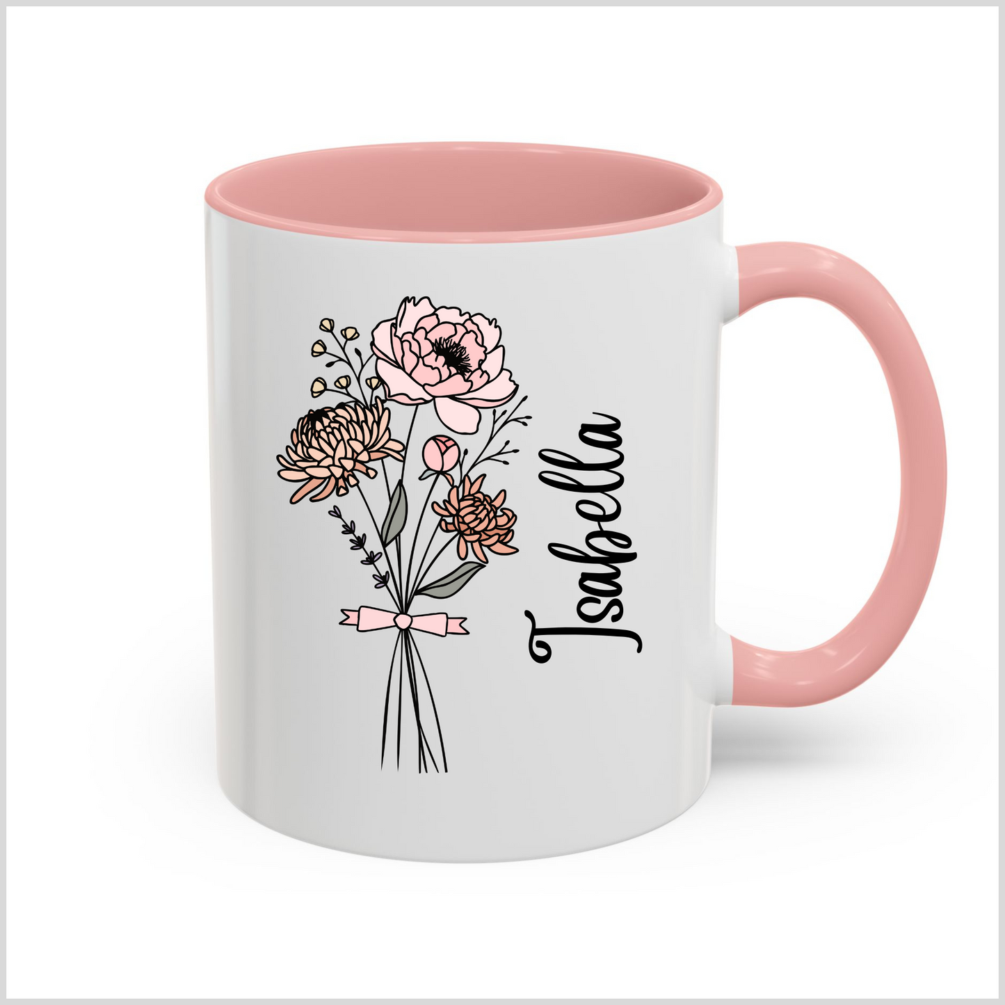 Personalized Birth Flower Coffee Mug for Birthday Mother Friends Christmas Gift