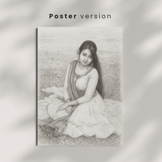Personalized Charcoal Portrait Poster | Your Photo to Art