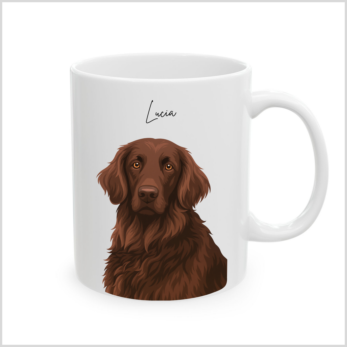 Personalized Digital Illustration Art White Coffee Mug for Your Pet | Photo to Art
