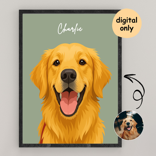 Personalized Digital Illustration Pet Portrait | Digital Only