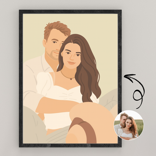 Personalized Digital Illustration Art Wooden Framed Poster