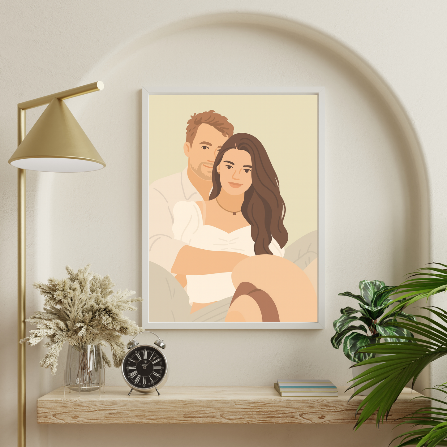 Personalized Digital Illustration Art Wooden Framed Poster