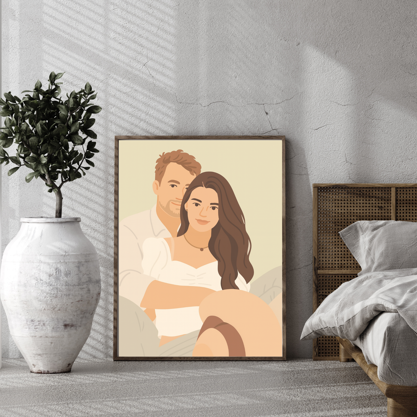 Personalized Digital Illustration Art Wooden Framed Poster