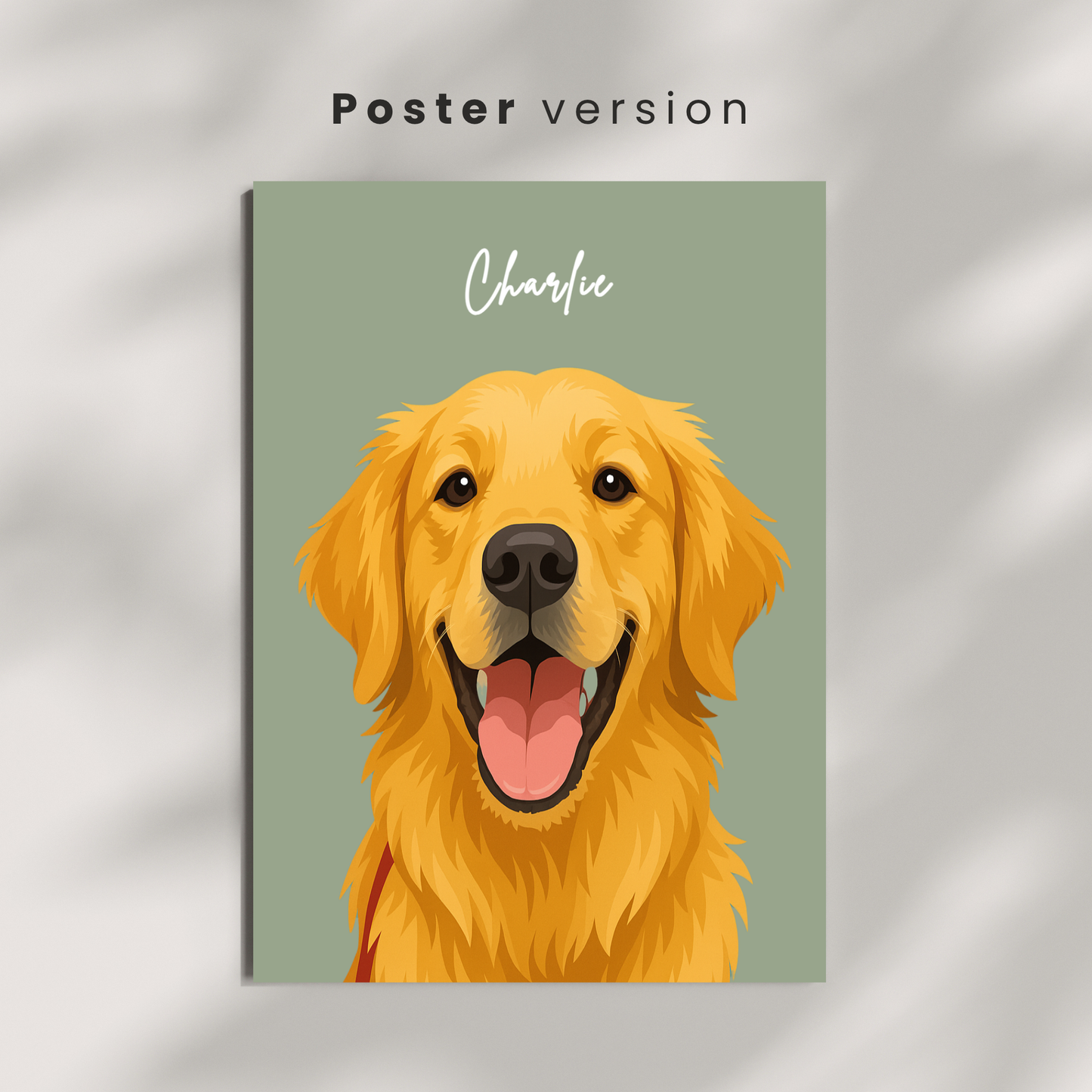 Personalized Digital Illustration Pet Portrait Poster | Photo to Art