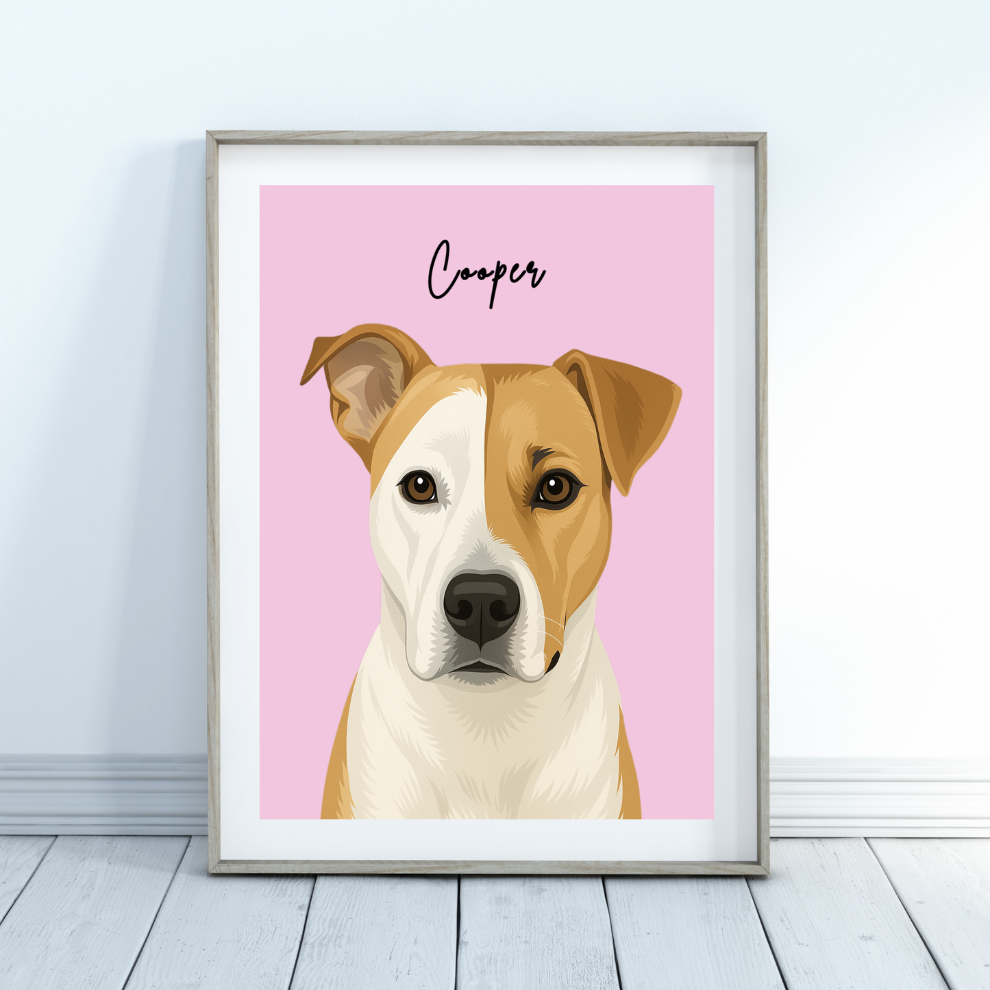 Personalized Digital Illustration Pet Portrait Poster | Photo to Art