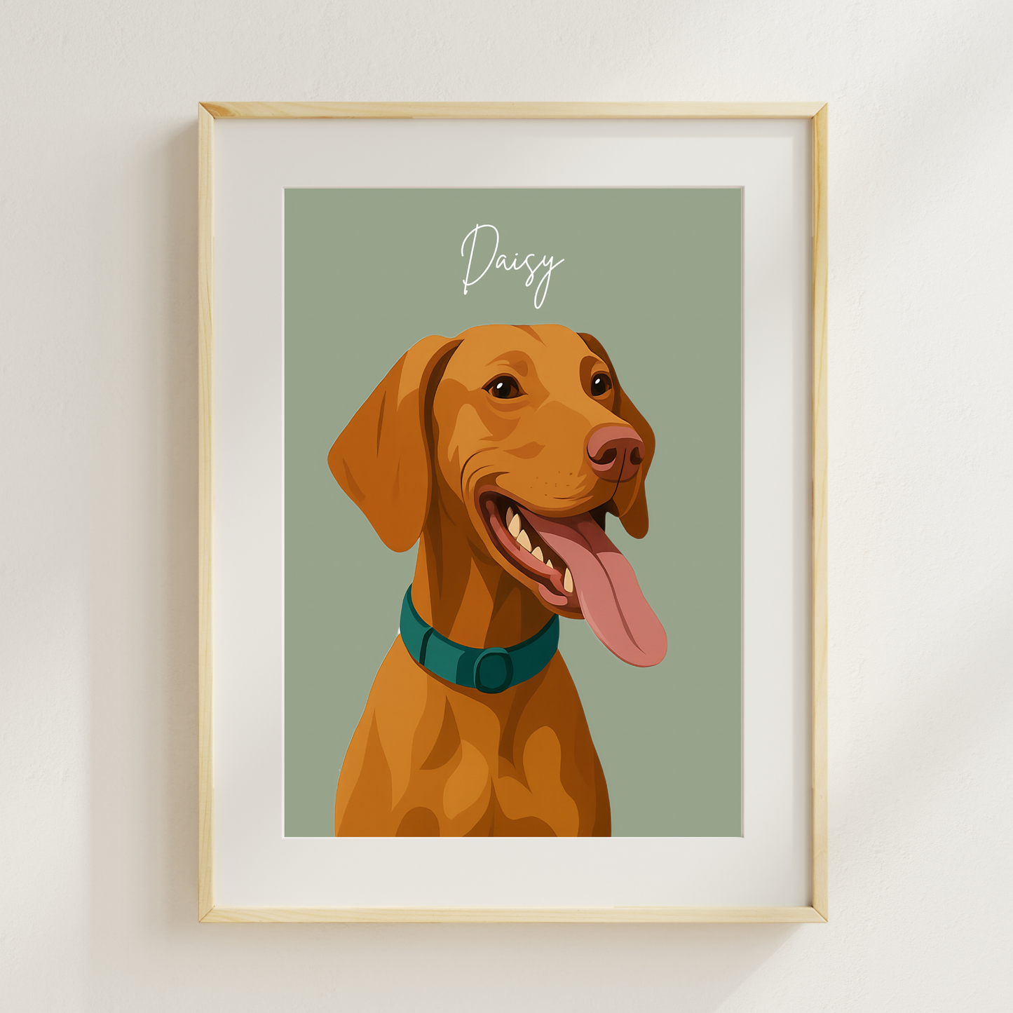 Personalized Digital Illustration Pet Portrait Poster | Photo to Art