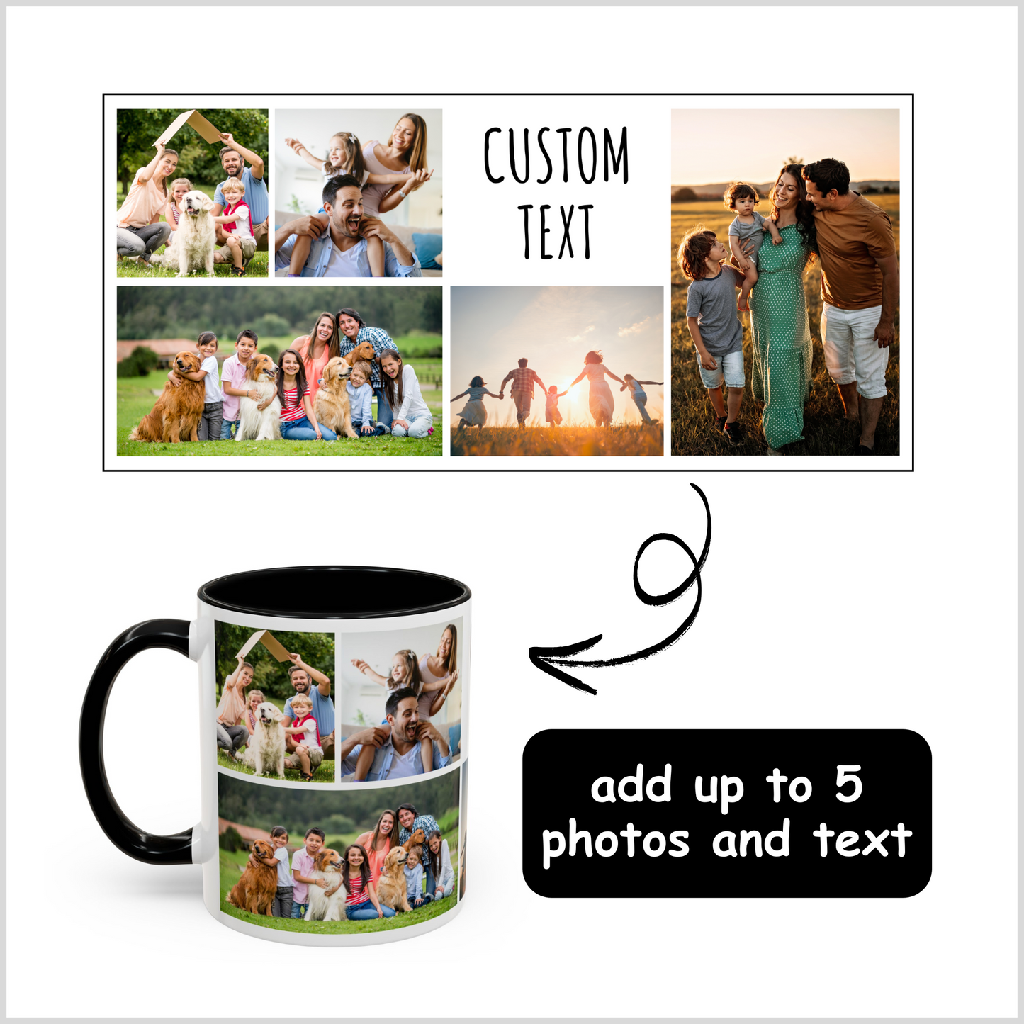 Personalized Photo Collage Coffee Mug for Family Pictures