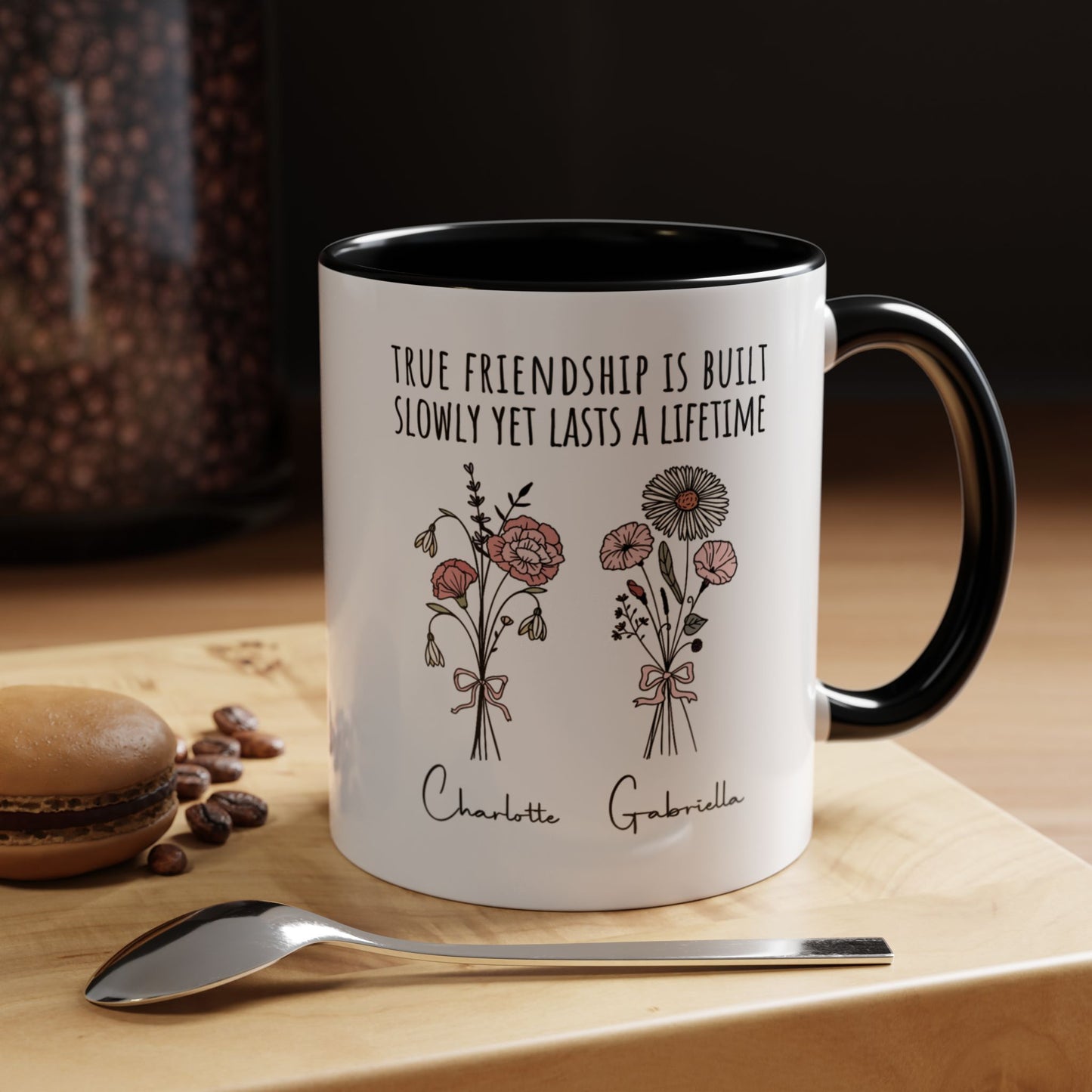 Personalized Friendship Birth Flower Mug for Boy and Girl Friends Gift