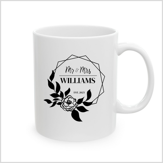 Personalized Name Initial Logo White Coffee Mug for Birthday Mother Couples Gift