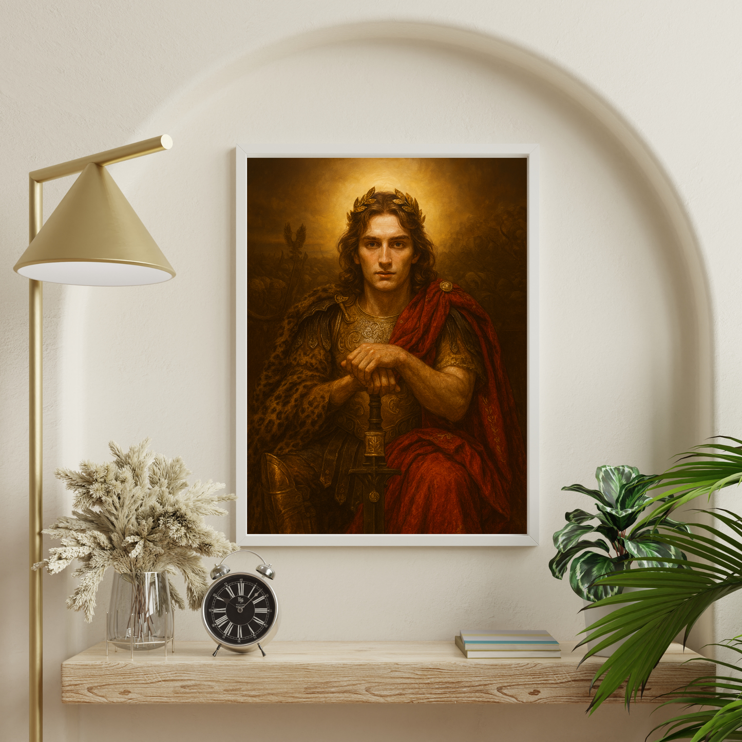 Personalized Royal King Portrait Wooden Framed Poster