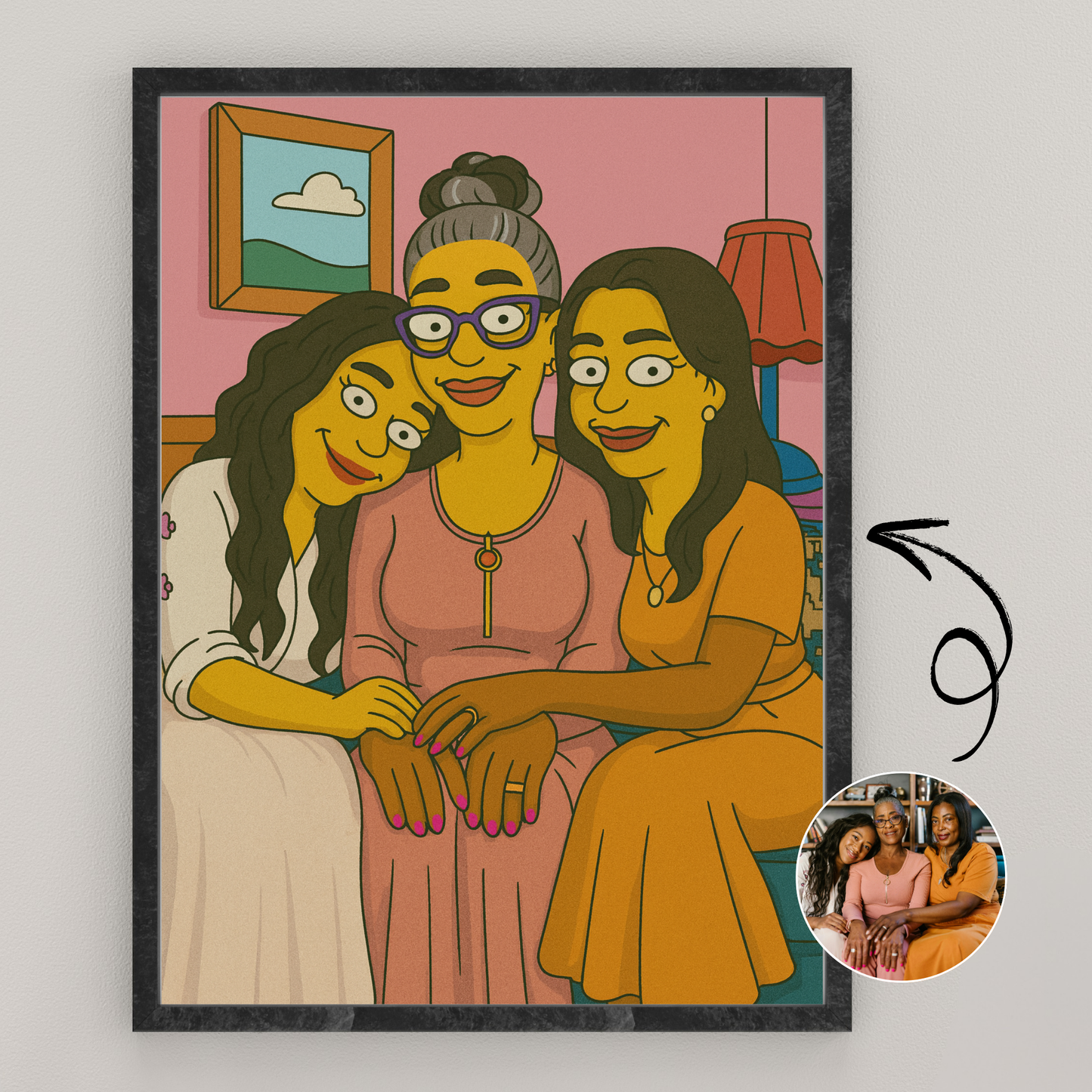 Personalized Funny Simpson's Wooden Framed Poster