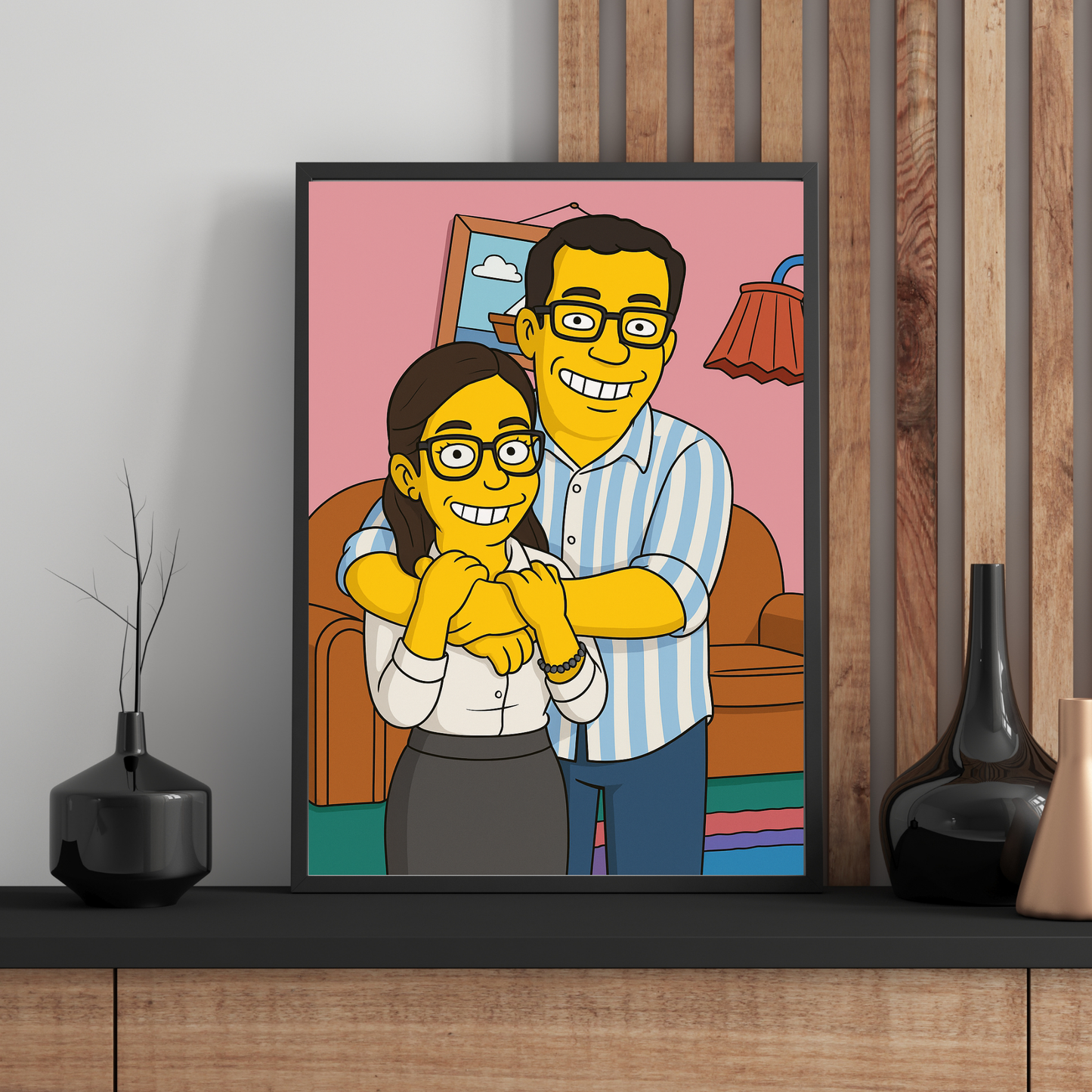 Personalized Funny Simpson's Wooden Framed Poster