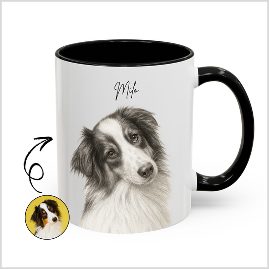 Personalized Sketch Art Coffee Mug for Your Pet | Photo to Art