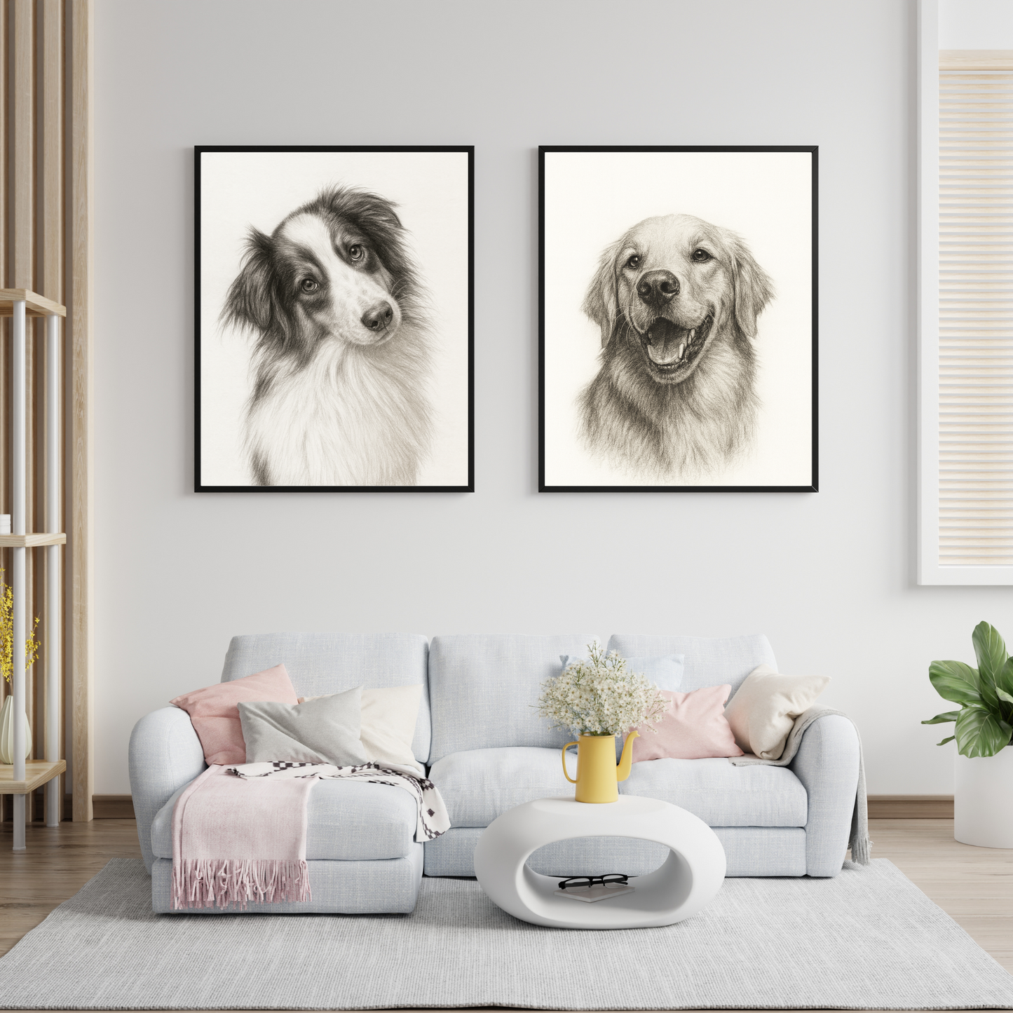 Personalized Sketch Art Pet Portrait | Digital Only