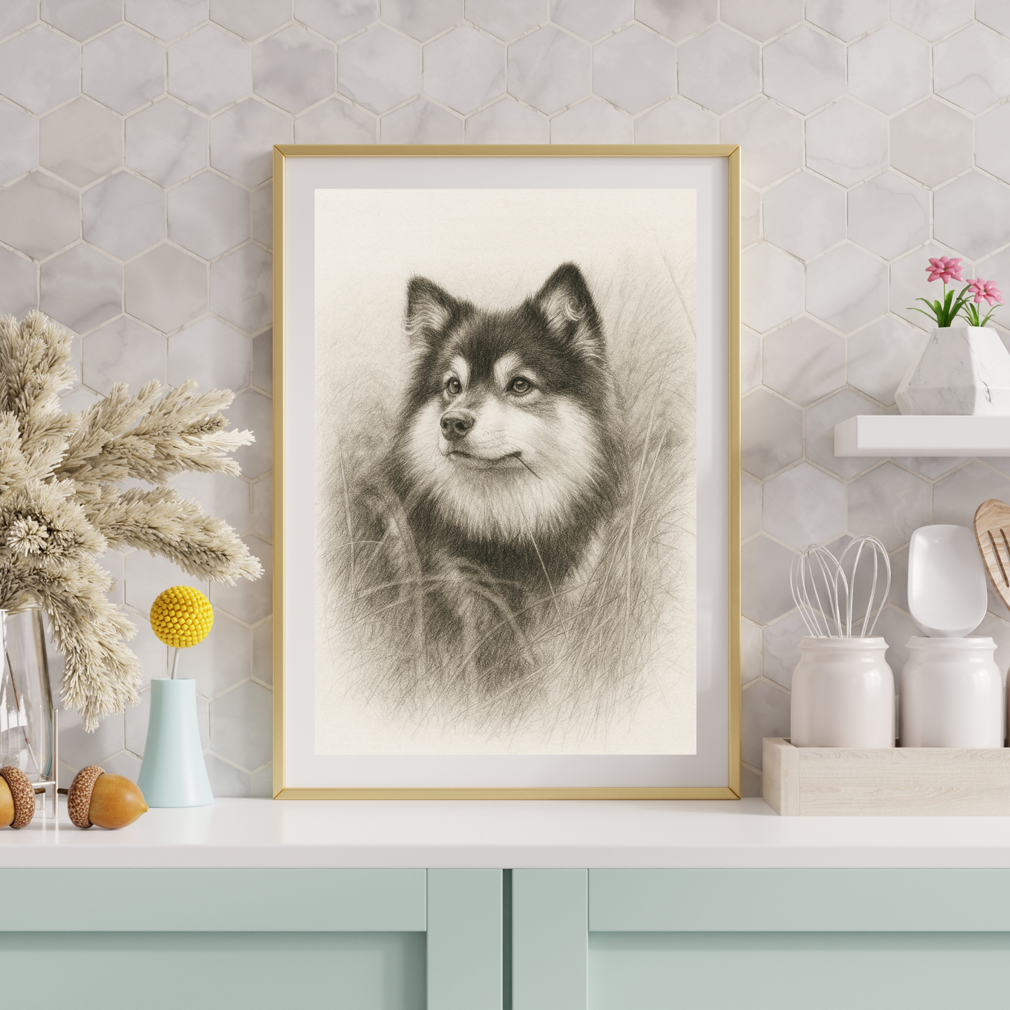 Personalized Sketch Art Pet Portrait Poster | Photo to Art