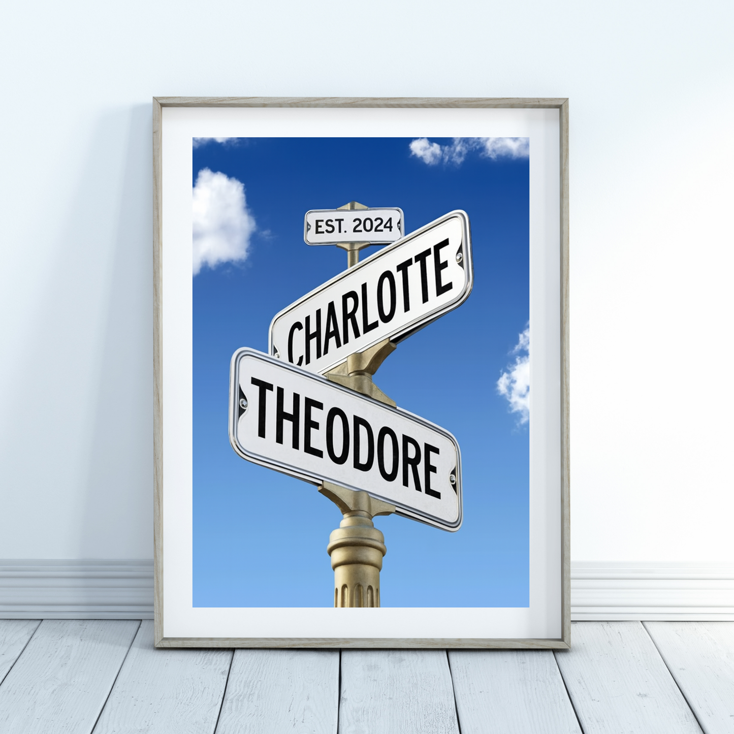 Personalized Street Sign Couple Name Art Poster | Wedding Gift