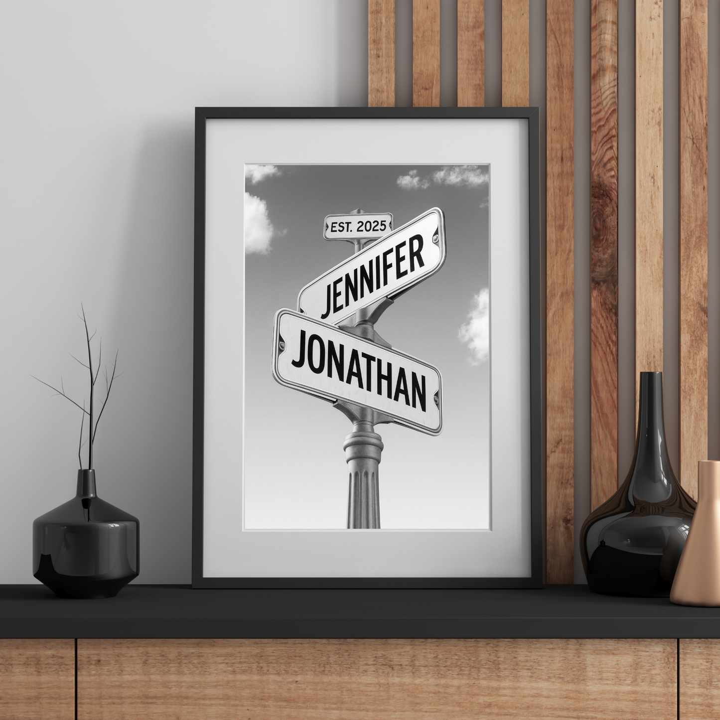 Personalized Street Sign Couple Name Digital Art Gift | Wedding Home Decor