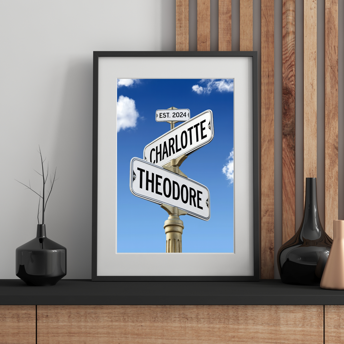 Personalized Street Sign Couple Name Digital Art Gift | Wedding Home Decor