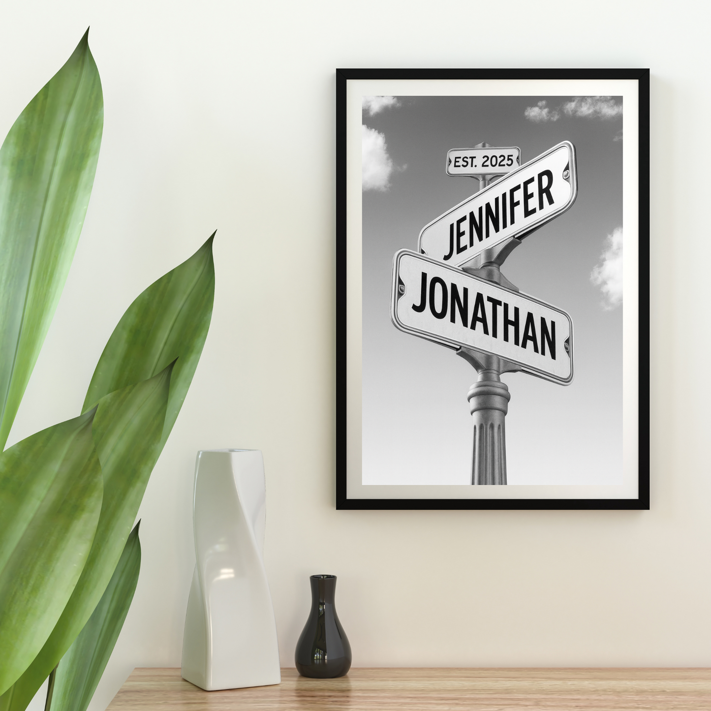 Personalized Street Sign Couple Name Digital Art Gift | Wedding Home Decor