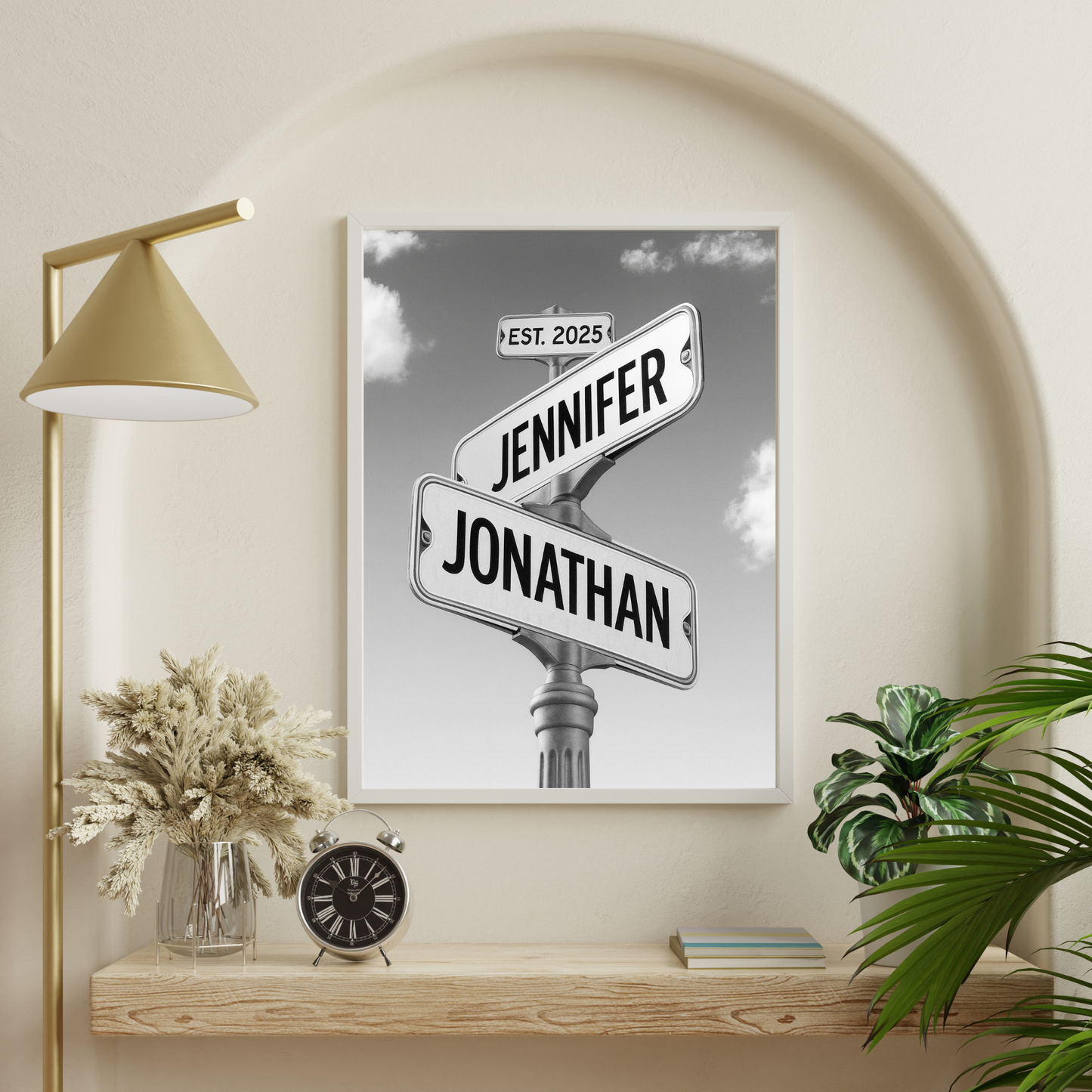 Personalized Street Sign Couple Name Art Framed Poster | Wedding Gift