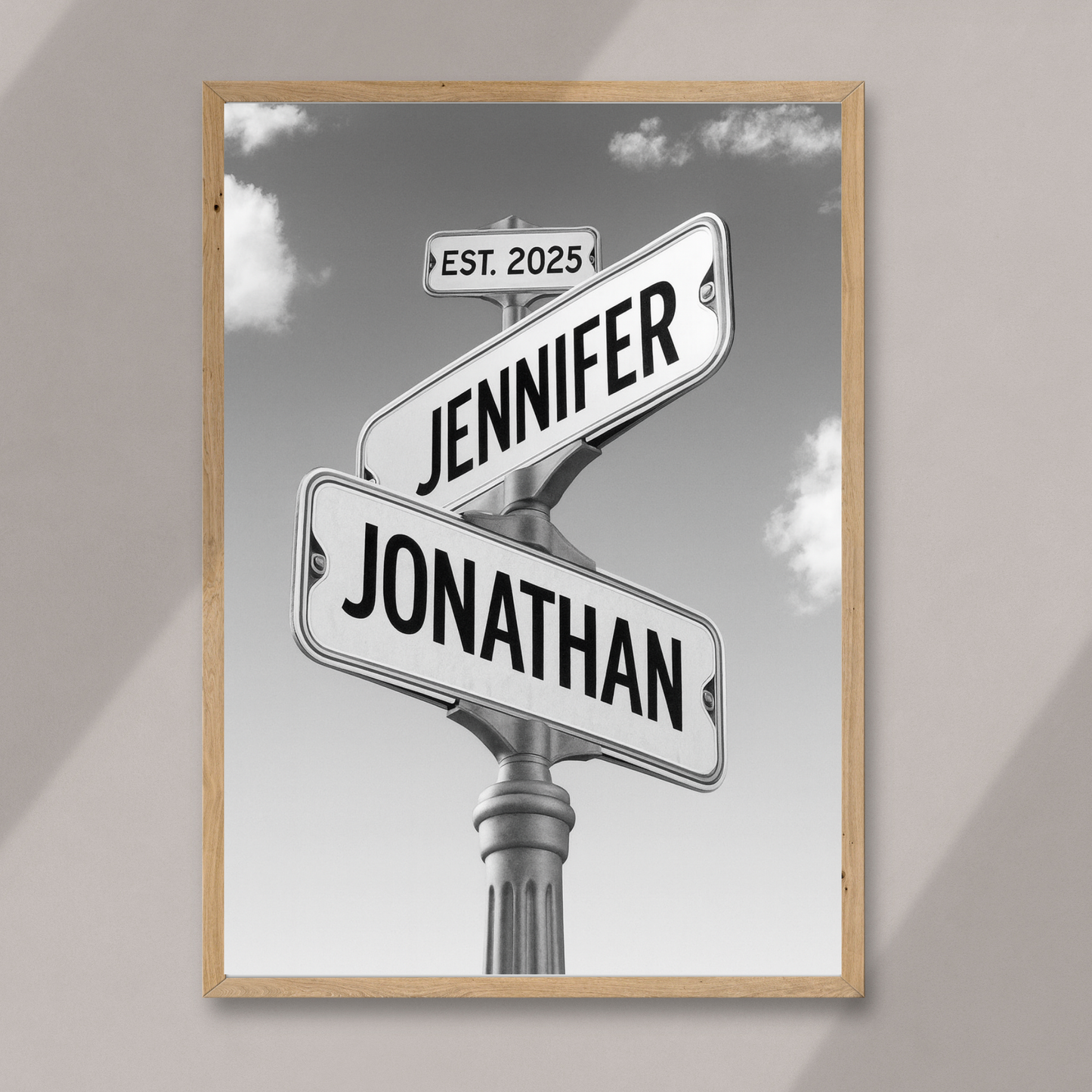Personalized Street Sign Couple Name Art Framed Poster | Wedding Gift