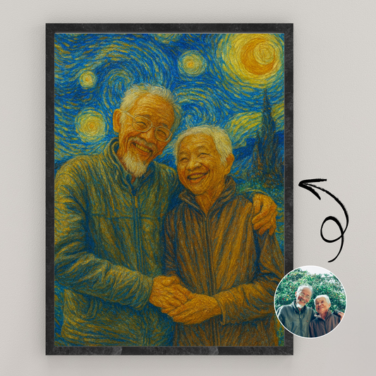 Personalized Van Gogh Starry Night Wooden Framed Poster