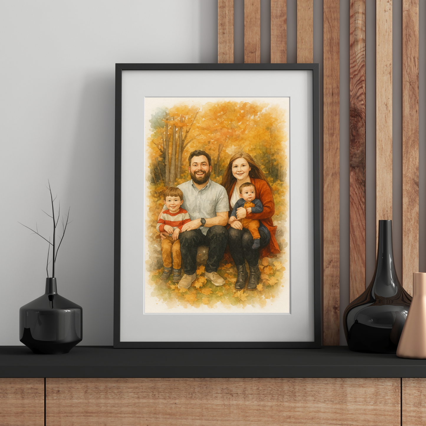 Personalized Watercolor Family Portrait | Art from Your Photo