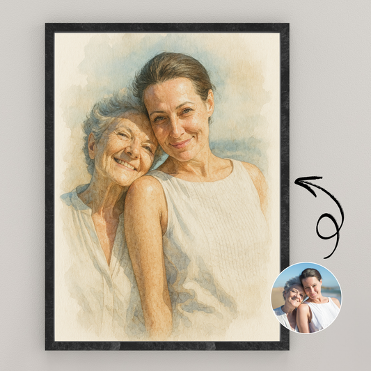 Personalized Watercolor Wooden Framed Poster