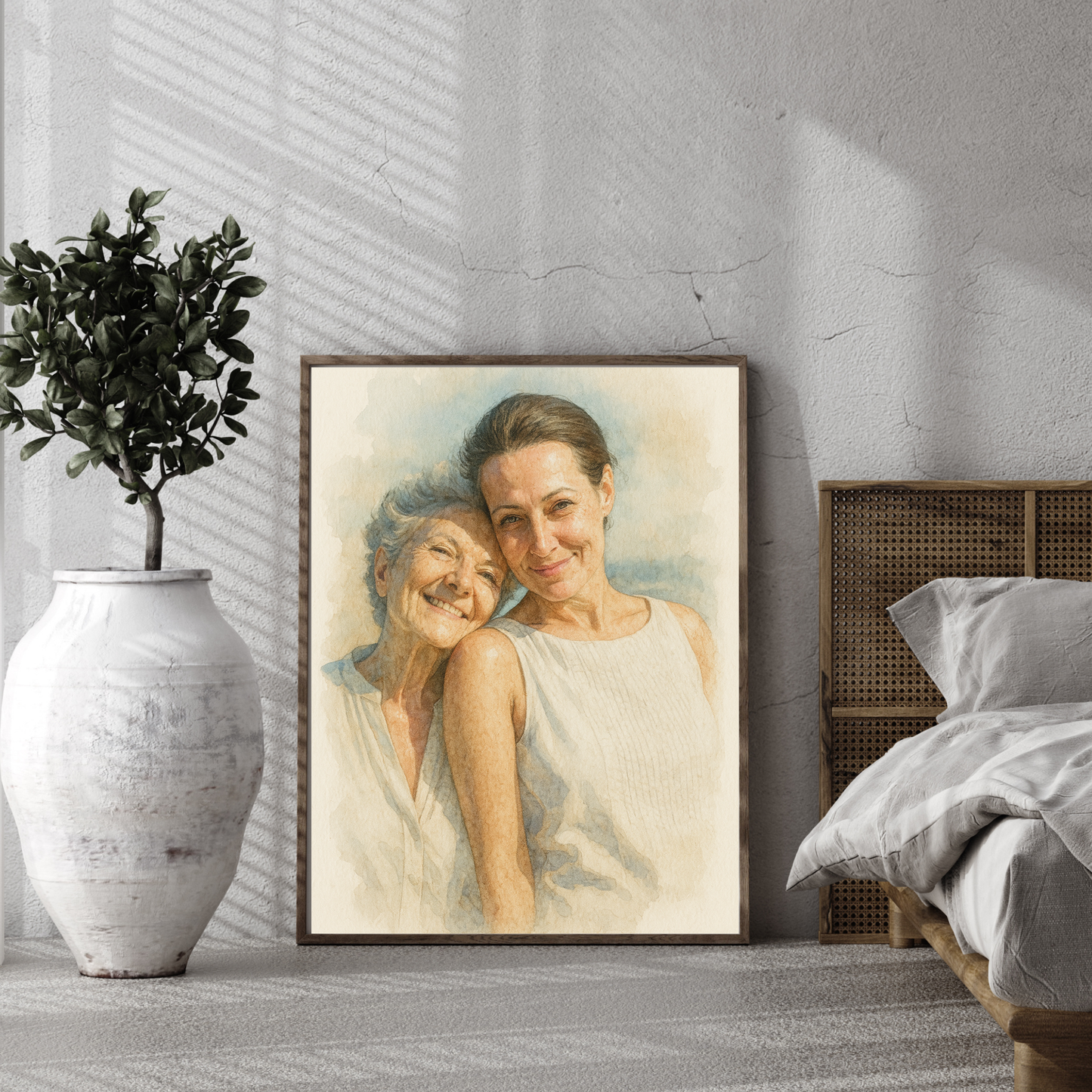Personalized Watercolor Wooden Framed Poster