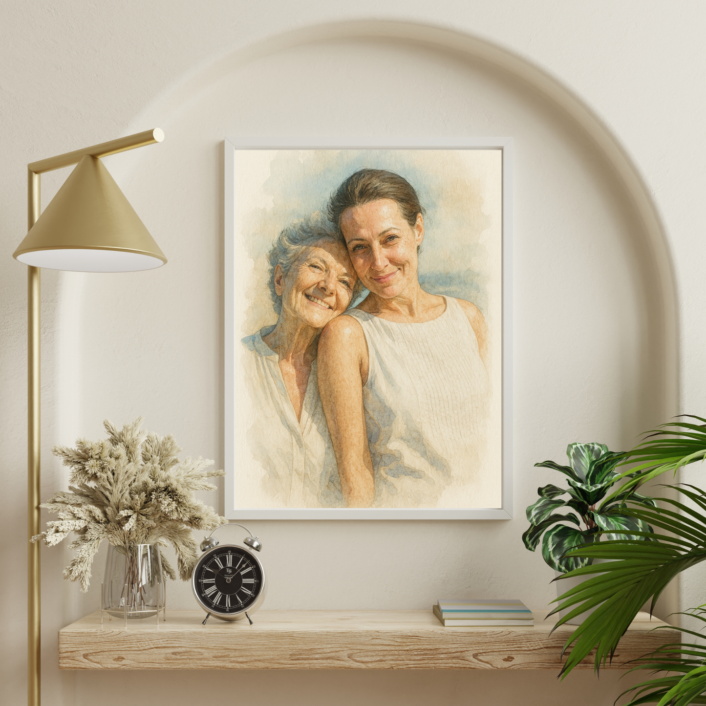 Personalized Watercolor Wooden Framed Poster