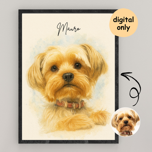 Personalized Watercolor Pet Portrait | Digital Only