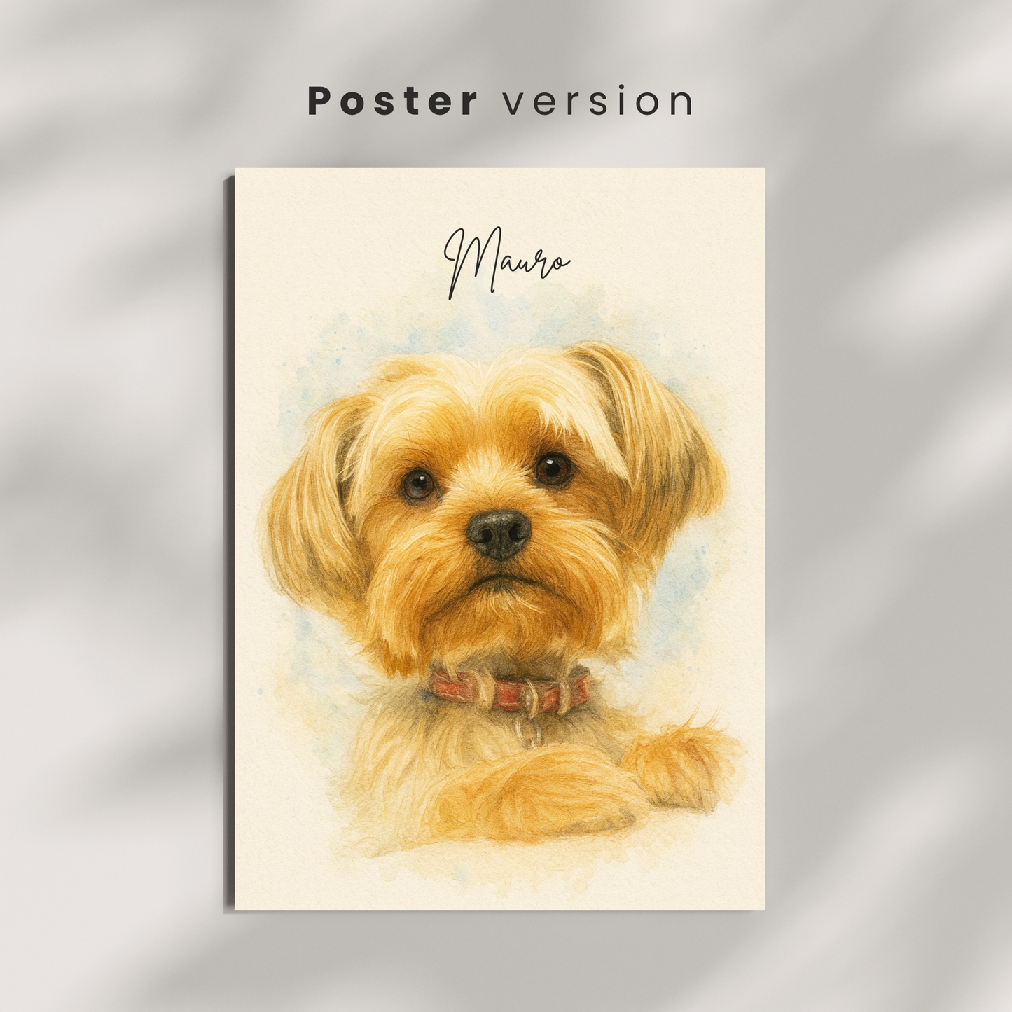 Personalized Watercolor Pet Portrait Poster | Photo to Art