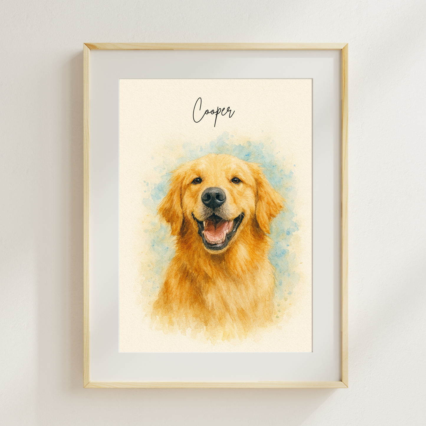 Personalized Watercolor Pet Portrait Poster | Photo to Art