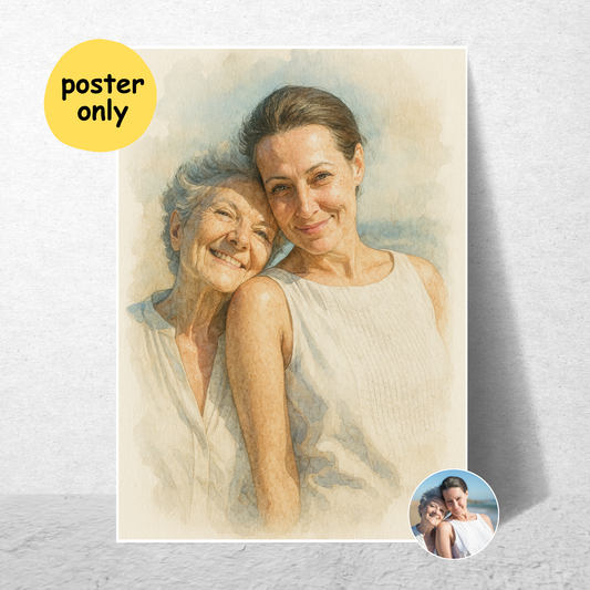 Personalized Watercolor Family Poster | Your Photo to Art