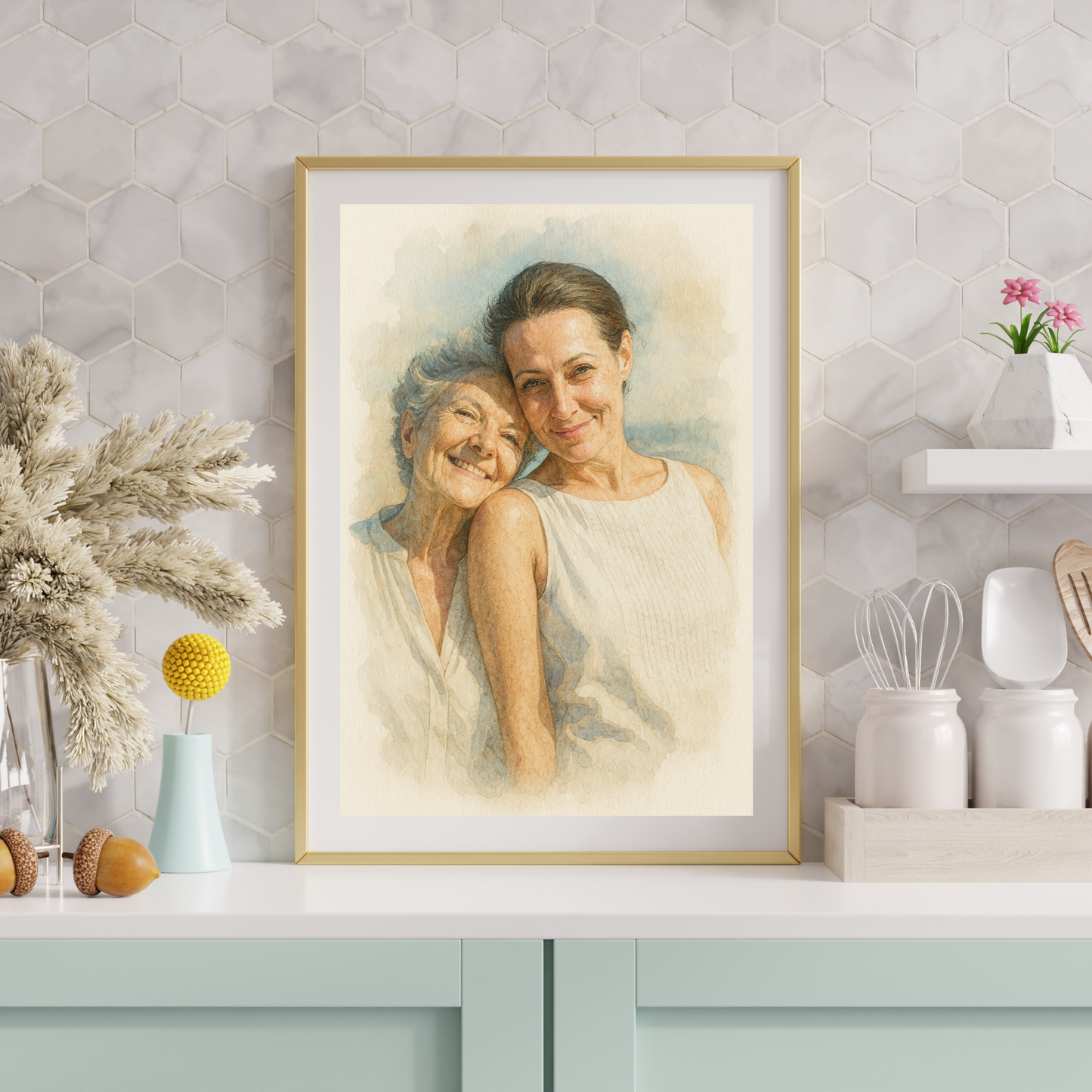 Personalized Watercolor Family Poster | Your Photo to Art